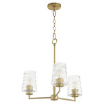 Goodwin Chandelier - Aged Brass / Clear Hammered