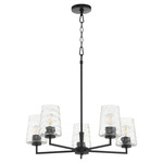 Goodwin Chandelier - Matte Black / Clear Hammered