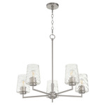 Goodwin Chandelier - Satin Nickel / Clear Hammered