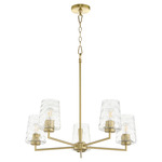 Goodwin Chandelier - Aged Brass / Clear Hammered