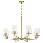 Goodwin Chandelier - Aged Brass / Clear Hammered