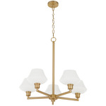 Cassini Chandelier - Aged Brass / Satin Opal