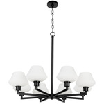 Cassini Chandelier - Matte Black / Satin Opal