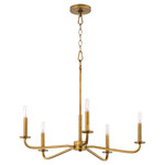 Rutherford Chandelier - Brushed Brass / Satin Opal