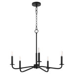 Rutherford Chandelier - Matte Black / Satin Opal