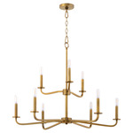 Rutherford Chandelier - Brushed Brass / Satin Opal