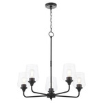 Raymond Chandelier - Matte Black / Clear
