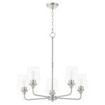 Raymond Chandelier - Satin Nickel / Clear