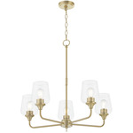 Raymond Chandelier - Aged Brass / Clear