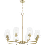 Raymond Chandelier - Aged Brass / Clear