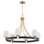 Hidalgo Chandelier - Aged Brass / White
