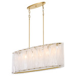 Prestige Linear Pendant - Aged Brass / Alabaster