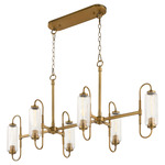 Whitmire Linear Chandelier - Brushed Brass / Clear