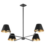 Bliss Chandelier - Matte Black / Gold