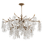 Glicina Chandelier - Brass / Crystal