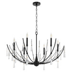Eloise Chandelier - Matte Black / Crystal