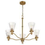Lawton Chandelier - Brushed Brass / Clear