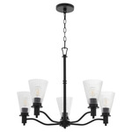 Lawton Chandelier - Matte Black / Clear