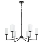 Ayala Chandelier - Matte Black / Satin Opal