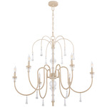 Clasica Chandelier - Washed Oak / Crystal