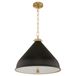 Bonnel Pendant - Aged Brass / Matte Black / White