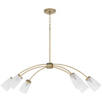 Arpeggio Linear Chandelier - Aged Brass / Clear Swirl