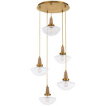 Stockport Pendant - Brushed Brass / Clear Seeded