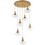 Stockport Pendant - Brushed Brass / Clear Seeded