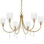 Meriam Chandelier - Brushed Brass / Clear