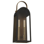 Rossi Wall Lantern - Matte Black / Aged Copper / Clear