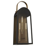 Rossi Wall Lantern - Matte Black / Aged Copper / Clear