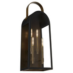 Rossi Wall Lantern - Matte Black / Aged Copper / Clear
