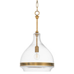 Tilbrook Pendant - Brushed Brass / Clear