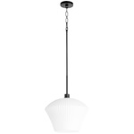 Cassini Pendant - Matte Black / Satin Opal