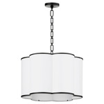 Belinder Fabric Pendant - Matte Black / White