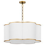 Belinder Fabric Pendant - Brushed Brass / White