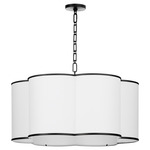 Belinder Fabric Pendant - Matte Black / White