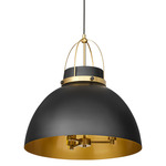 Pruitt Pendant - Aged Brass / Matte Black / Matte Black