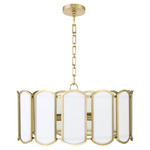 Belleview Pendant - Aged Brass / White