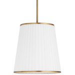 Marlon Pendant - Brushed Brass / White