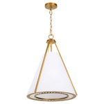 Gorham Pendant - Brushed Brass / White
