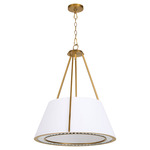 Gorham Pendant - Brushed Brass / White
