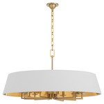 Karnes Pendant - Aged Brass / White
