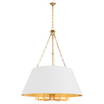 Karnes Pendant - Aged Brass / White
