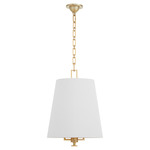 Karnes Pendant - Aged Brass / White
