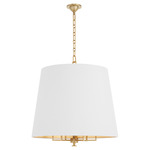 Karnes Pendant - Aged Brass / White