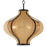 Monroe Pendant - Matte Black / Natural