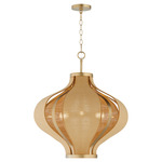 Monroe Pendant - Aged Brass / Natural
