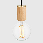 Elva Pendant - Oak / Clear