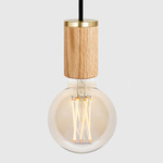 Elva Pendant - Oak / Clear Tinted